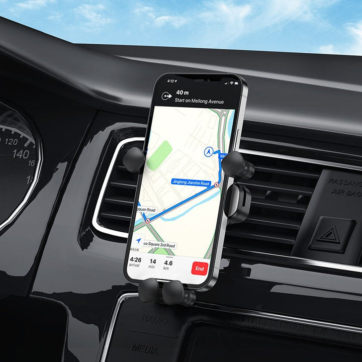 Gravity Car Phone Holder – One-Hand Auto Lock